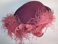 Gage Brothers Purple Lilac Feather Cloche Hat