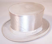Vintage Gentlemen White Silk Satin Collapsible Crush Formal Opera Top Hat