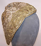 19th Century Gold Gilt Metallic Embroidered Silk German Folk Bonnet Cap