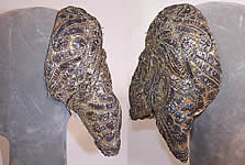 19th Century Antique Gold & Silver Metallic Embroidered German Riegelhaube Bonnet