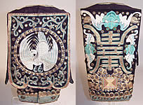 Antique Chinese Crane Bat Silk Couching Embroidery Mirror Tall Box Wedding Hat