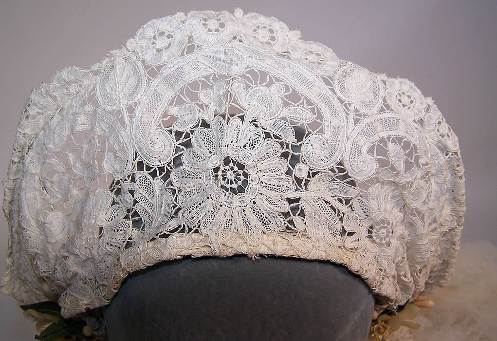 Edwardian Antique Battenburg Duchesse Bobbin Lace Bridal Wedding Veil Headpiece