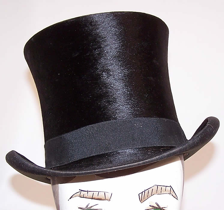 Victorian Bent & Bush Boston Black Beaver Gentlemen's Opera Top Hat