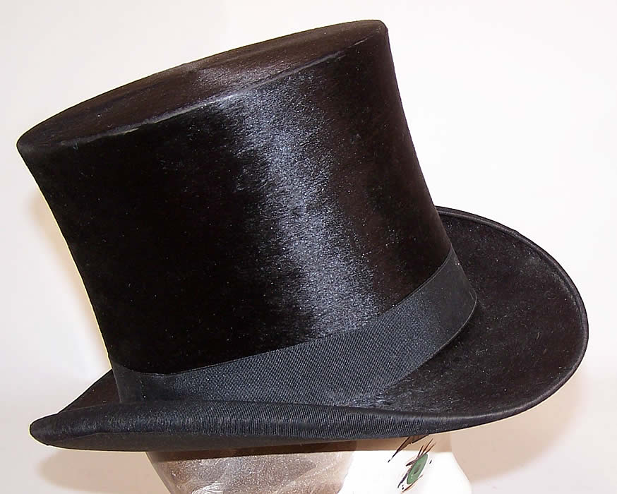 Victorian Bent & Bush Boston Black Beaver Gentlemen's Opera Top Hat