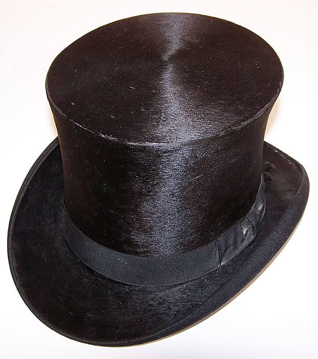 Victorian Bent & Bush Boston Black Beaver Gentlemen's Opera Top Hat