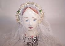 Vintage 1940s Orange Blossom Wax Flower Bridal Wedding Veil Crown Headpiece