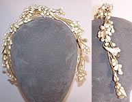 Vintage 1920s Orange Blossom Wax Flower Bridal Wedding Crown Headpiece