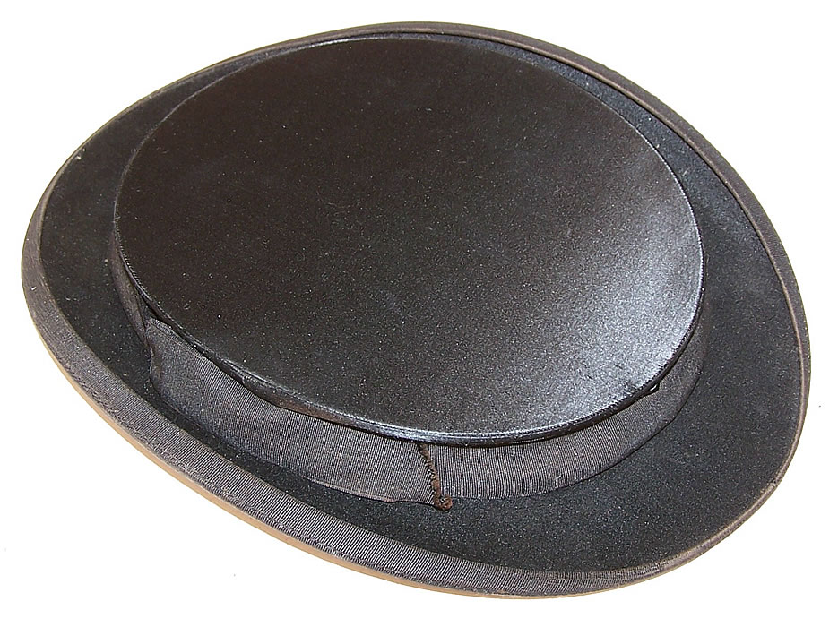 Vintage Victorian Gentlemen Black Silk Collapsible Opera Top Hat