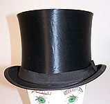 Vintage Victorian Gentlemen Black Silk Collapsible Opera Top Hat