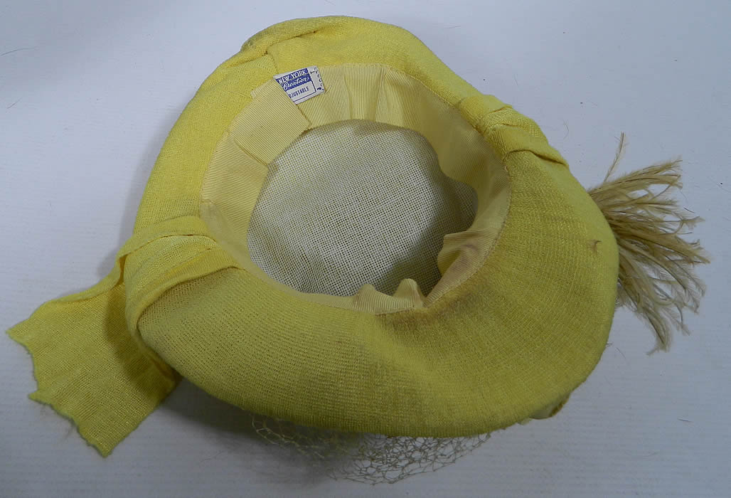 Vintage New York Creation Yellow Rose of Texas Small Cocktail Tilt Hat Fascinator