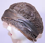 Vintage Art Deco Gold Lame Lam&eacute; Lace Flapper Cloche Hat