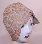 Vintage Ultra Smart by H.H. Co. Ecru Cream Lace Woven Straw Brim Flapper Cloche Hat