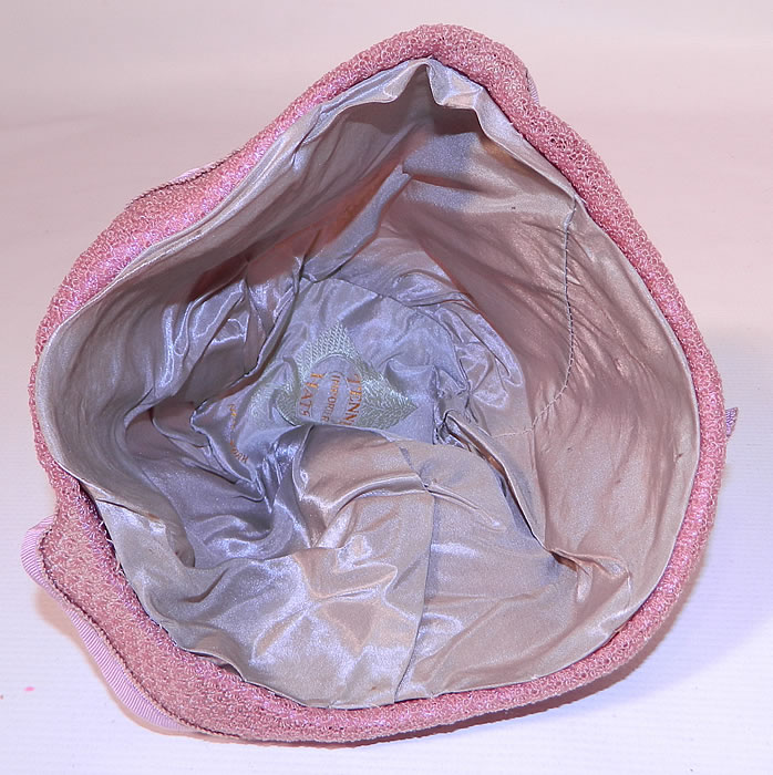 Vintage Tenne Hats Purple Lilac Woven Straw Lavender Flower Flapper Cloche. This is truly a wonderful piece of wearable Art Deco millinery art!