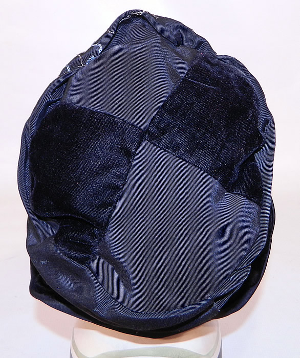 Vintage Dahlia Model Black Silk Velvet Gold Lame Lam&eacute; Embroidered Flapper Cloche Hat. This is truly a wonderful piece of wearable Art Deco textile millinery art! 