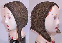 19th Century Antique Silver & Gold Bullion Jeweled German Folk Bonnet Cap
