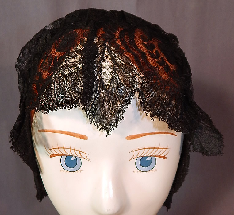 Victorian Civil War Era Antique Black Chantilly Lace Bed Cap Morning Bonnet Hat
This Victorian Civil War era antique black Chantilly lace bed cap morning bonnet hat dates from the 1860s.