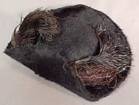 Edwardian Titanic Black Beaver Felt Fur Feather Large Wide Upturned Brim Tricorn Hat

