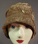 Vintage Art Deco Gold Lam&eacute; Lame Embroidery Sequin Beaded Flapper Cloche Hat
