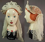Vintage 1930s Rhinestone Beaded Tiara Crown Bridal Wedding Headpiece Juliet Cap
