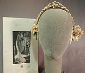 Vintage French Flapper Wax Flower Bridal Wreath Wedding Headband Headpiece & Box
