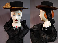 Vintage Gold Bullion Embroidered Bavarian German Austrian Folk Costume Hat
