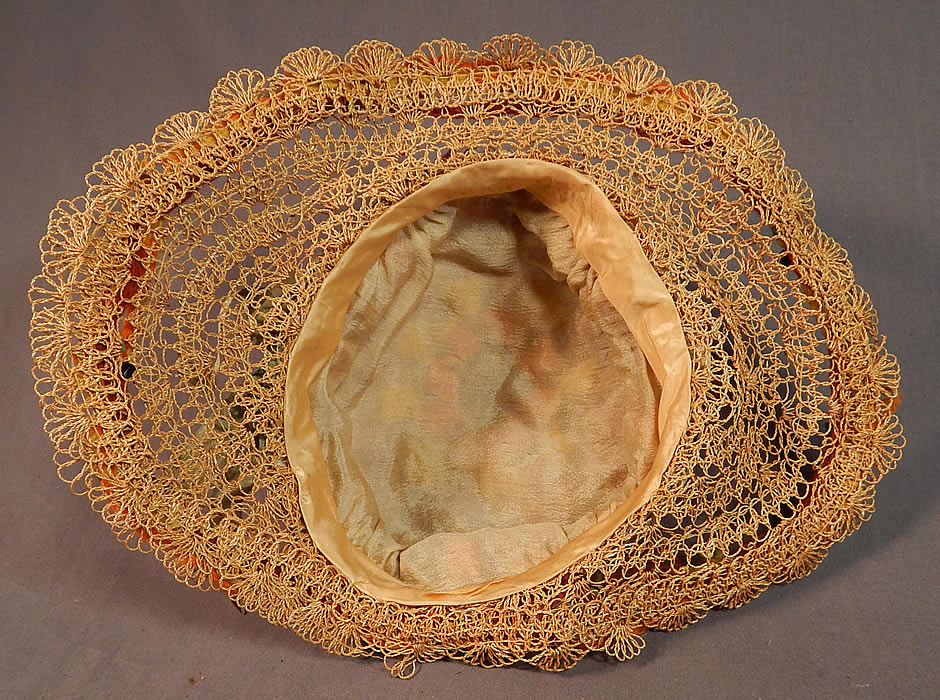 Vintage Woven Natural Straw Colorful Wood Beaded Embroidered Yarn Wide Brim Cloche Hat
It is in good condition, with only a few faint small age spot stains on the inside silk lining. 