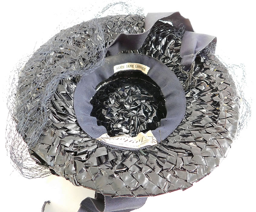 Vintage Taylor's Raleigh Flowering Dogwood Navy Blue Straw Veiled Fascinator Hat
The hat measures 8 inches wide across the brim and is 13 inches in circumference inside the crown.