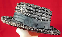 Edwardian Womens Vintage National Cloak Suit Co. NY Black Straw Boater Hat
