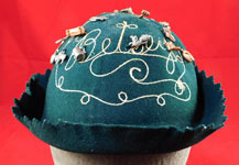 Vintage Victorian Quaker Vintage Cracker Jack Prize Toy Charms Green Felt Beanie Whoopee Cap Jughead Hat 
