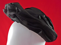 Victorian Black Crinoline Woven Horse Hair Silk Jet Beaded Trim Bonnet Hat
