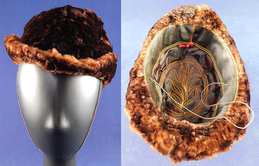 Victorian Brown Sheared Beaver Winter Womens Equestrian Riding Hat Derby
The hat measures 10 inches long from front to back, 6 inches wide across, 5 inches tall and is 20 inches inside circumference.