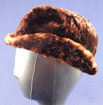 Vintage Victorian Brown Sheared Beaver Winter Womens Equestrian Riding Hat Derby
