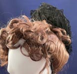 Victorian Antique Black Chantilly Tambour Lace Net Wire Frame Morning Bonnet Hat
