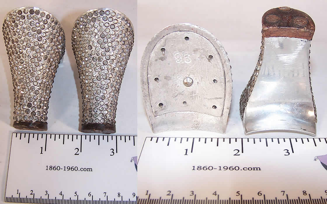 Vintage Art Deco Flapper Shoe Silver Rhinestone Heels