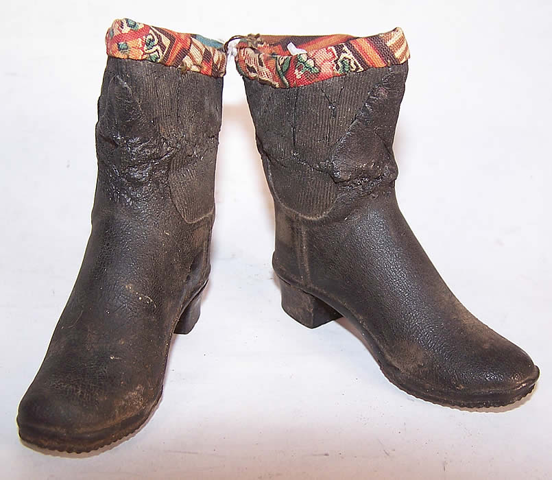 Antique Miniature Salesman Sample Vintage Goodyear Rubber Boots Victorian Galoshes