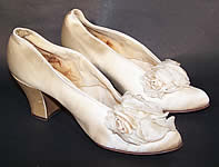 Edwardian Satin Ribbon Rosette Bridal Shoes