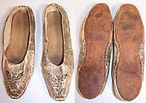 Victorian Leather Sequin Beaded Embroidered Flats Straight Sole Shoes