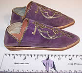 Moroccon Childs Cherbil Gold Embroidery Purple Velvet Slipper Shoes