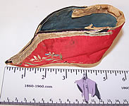 Antique Chinese Red Silk Embroidered Bound Foot Lotus Slipper Single Shoe