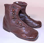 Victorian Antique Brown & Skylark Leather High Button Baby Boots Childs Shoes