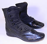Victorian Black Wool Leather High Button Button Baby Boots Childs Shoes. 