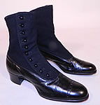 Victorian Black Wool & Leather High Top Button Boots T.E. Moseley Co. Boston
