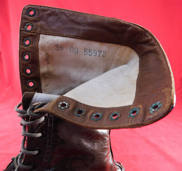Edwardian Antique Dark Brown Leather High Top Lace-up Cube Heel Boots
These beautiful brown boots have pointed toes, the original brown shoe string laces, stacked wooden cube heels and are stamped inside size 36.