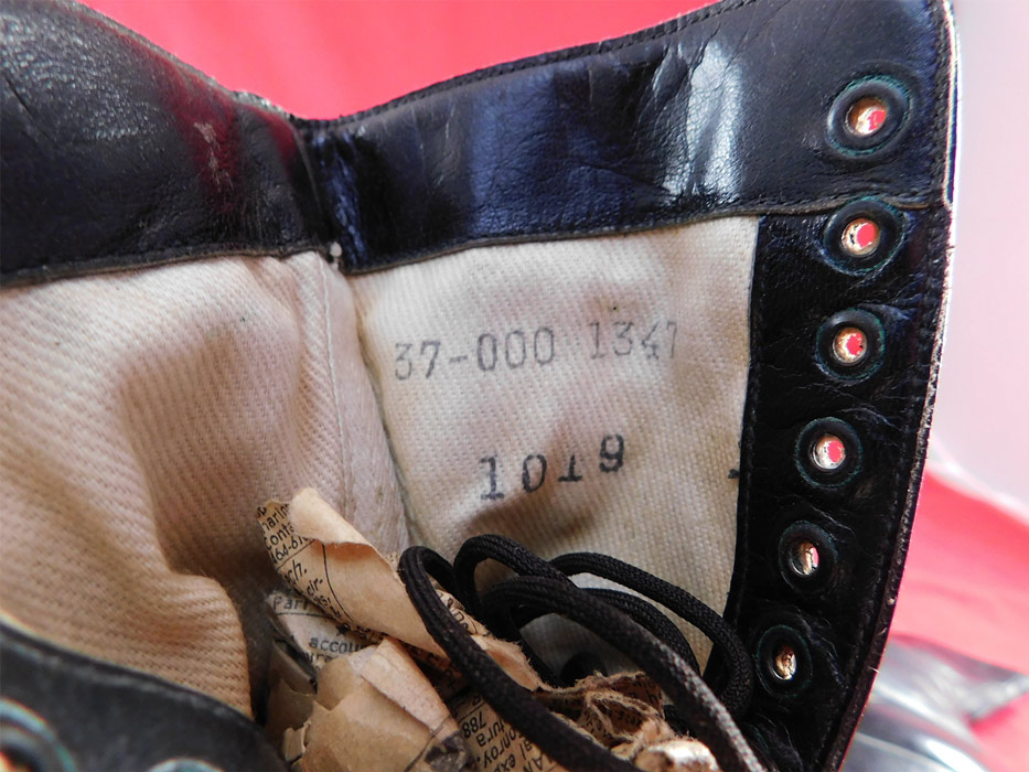 Victorian John S. Gray Unworn Black Leather High Top Lace-up Boots
These antique boots are difficult to size for today's foot and are approximately a US size 6 1/2 or 7 narrow width.
