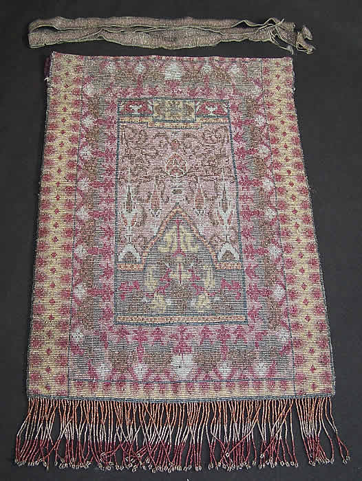 Large Beaded Oriental Rug Purse   