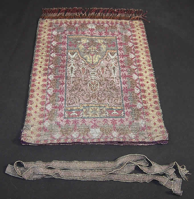 Large Beaded Oriental Rug Purse   