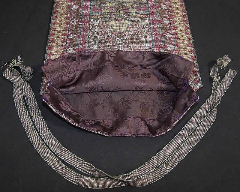 Large Beaded Oriental Rug Purse   