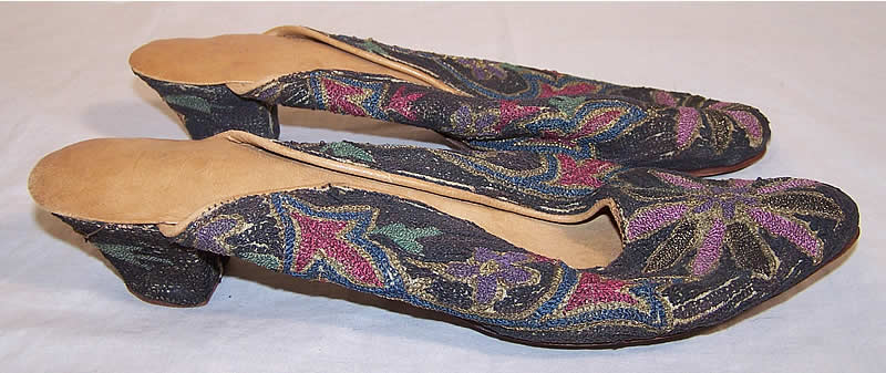 Ottoman Turkish Metal Embroidery Slipper Shoes