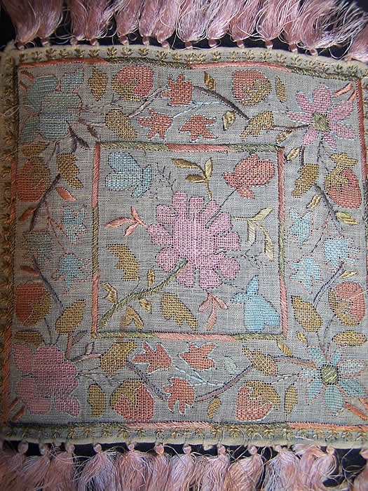 10 Ottoman Turkish Embroidery Linen Square Sampler Doily Close up.