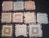 10 Ottoman Turkish Embroidery Linen Square Sampler Doily